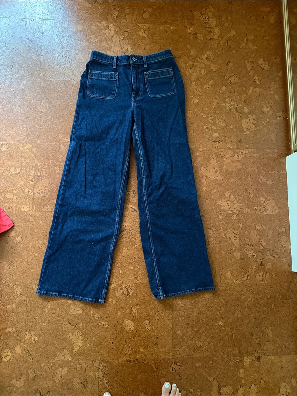 High-Rise Wide Leg Jeans in Dark Blue